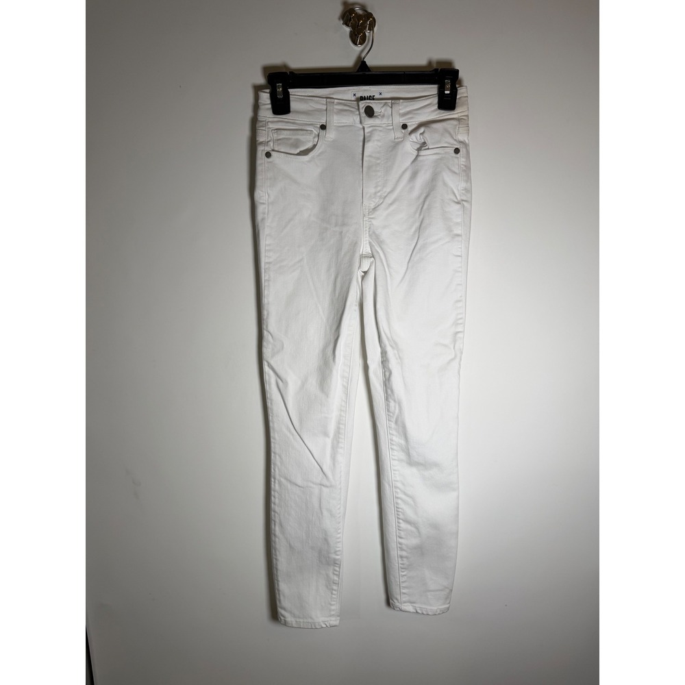 Paige Hoxton High Rise Skinny Jeans White Stretch Denim Size 25
